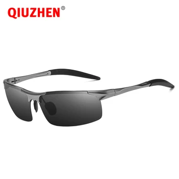 Herre Polariseret Sports Solbriller med UV400 Tilfælde Brugerdefinerede Logo Bulk Aluminium Semi-uindfattede solbriller til Mænd 2020 Subglasses 5933