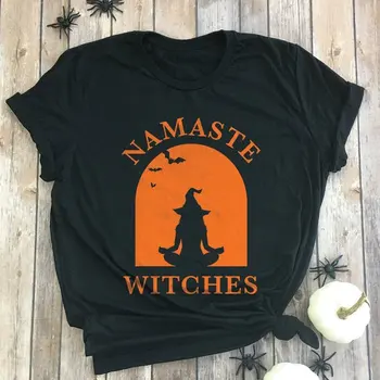 Namaste Hekse Søde Halloween-Shirt Sjove søde t-Shirt med Sjov grafik kvinder mode grunge æstetiske tumblr tees vintage toppe