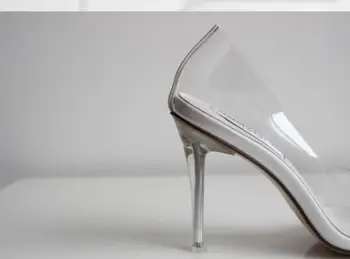 Nye Hotte Kvinder Prinsesse højhælede sko Klart Glas Slipper Sommer-høj hæl Sko bryllup part Kjole Cosplay