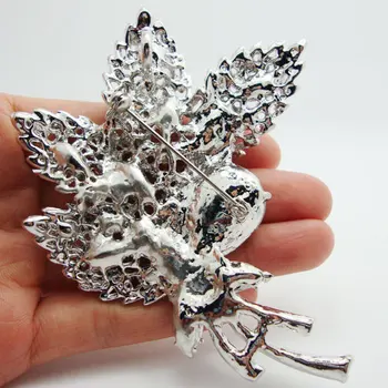 TTjewelry Smukke Mode smukke farvede krystal Rhinestone blad i blomsten Udsmykning Stil broche pin-Vedhæng