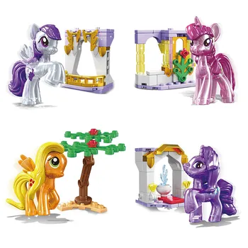 Unicorn Min Lille Hest Rainbow Mini-Prinsesse Legetøj Figur Cupcake Topper Fødselsdag Gave byggesten, der er Kompatibel med