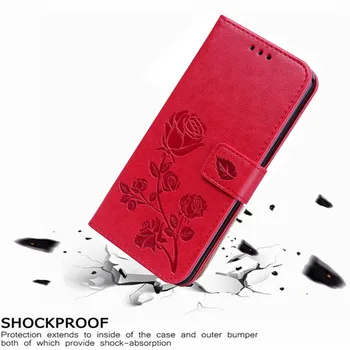 Luksus Læder Flip Book Sag for BQ Strike LTE BQS-5044 5044 Rose Flower Pung Stå Tilfælde Telefonens Cover Taske coque