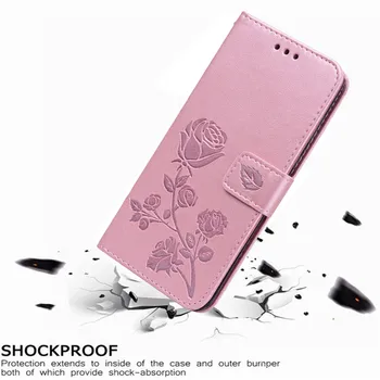 Luksus Læder Flip Book Sag for BQ Strike LTE BQS-5044 5044 Rose Flower Pung Stå Tilfælde Telefonens Cover Taske coque