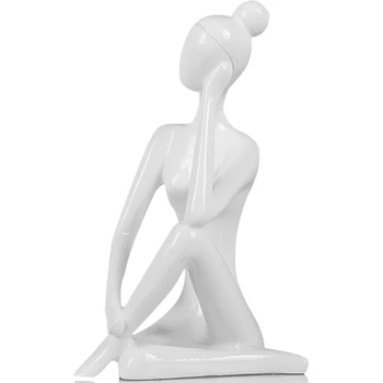 Moderne Harpiks Yoga Kvinde Dekorative Ornamenter Yoga Studio Yoga Karakter Håndværk Hjem Indretning Stue Figurer Dekoration