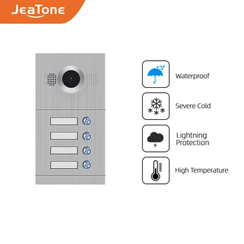 JeaTone 720P/AHD Video Dør Telefon dørklokke IR-Camer Høj Opløsning 1/2/3/4 Knapper Opkald, Panel Kamera IP65 Vandtæt til hjemmet