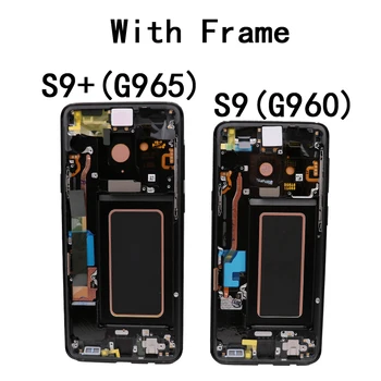 ORIGINAL SUPER AMOLED Erstatning for SAMSUNG Galaxy S9 LCD-Touch Screen Digitizer med Ramme S9 Plus LCD-G960 G965 med Ramme