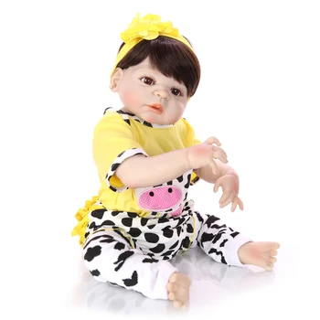 KEIUMI Collectible 57CM Reborn Baby Dolls Fuld Vinyl Kroppen, Så Virkelig Som Pige i Live Dukke I Brasilien lille Barn bebe Toy Fødselsdag Gave