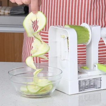 Spiralizer Vegetabilske Pålægsmaskine Med 4 Roterende Knive Cutter Pasta Spaghetti Squash Nudler Kaffefaciliteter Køkken Vegetabilske Værktøjer