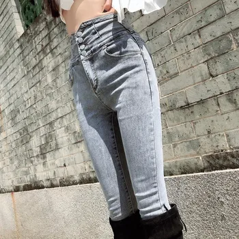Høj Talje Jeans Kvinder Strække Skinny Jeans Kvinde Push Up Vasket Tynde Denim Bukser Mode Femme 2020 Mødre Jeans Vintage Foråret
