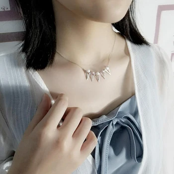 [MeiBaPJ] Mode Ægte, Naturlig Pearl Geometri Halskæde 925 Sterling Sølv Halskæde Part Smykker til Kvinder