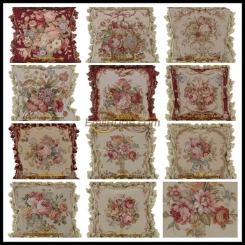 Blomster dekorative håndlavet broderi puder fuld uld vevelt broderet broderede pude tilfælde dækker 40x40gc165cusyg8