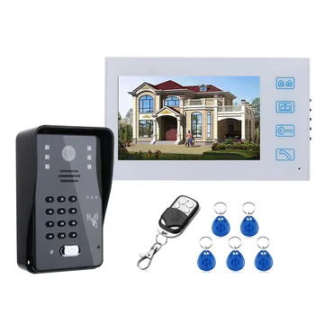 7inch Video Dør Telefon Intercom Dørklokken Med RFID Password IR-CUT 1000TV Line Camera Wireless Remote Access Control System