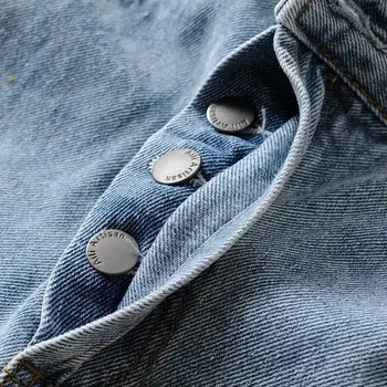 Efterår og vinter nye mode, street-knappen skrå døren vask med vand lige jeans kvinder, Europa-station retro stil slim jeans