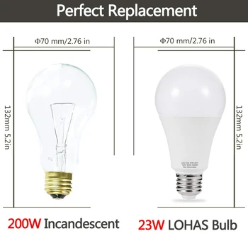 E26 LED Lys Pære 23W Lampe Tilsvarende 200W Medium Skrue Pærer A21 2500 Lumens Dagslys 5000K Base Hjem Belysning 4 Pack