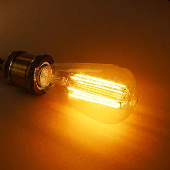 LED Retro Lampe Lampada Bombillas Vintage Edison Lamp Bulb Light ST64 2/4/6W E27 220V Decoratives Carbon Glødelamper Pære