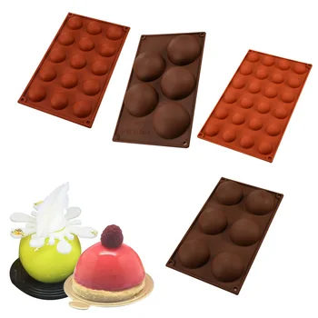 Halvdelen Bolden Silikone Formen For Chokolade Dome Kage, Wienerbrød Bagning Mousse Kage Dekoration Af Jelly Budding Skimmel