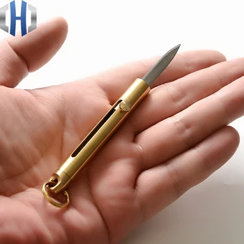 Messing Multi-funktion, Mini-Kniv selvforsvar Nøglering Udsøgt Udendørs Bærbare Nedrivning Kniv EDC