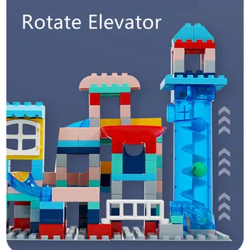 Kreative Elektriske Rotere Elevator Marmor Køre Race Track Særlige byggesten Dele Kompatibel Pædagogisk Legetøj for Børn