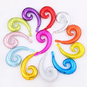 50stk Rainbow Candy Farver Magic Spiral Bølge Kurve Folie Balloner Vride Form Globos Bryllup Fødselsdag Part Dekorationer