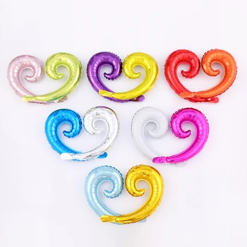 50stk Rainbow Candy Farver Magic Spiral Bølge Kurve Folie Balloner Vride Form Globos Bryllup Fødselsdag Part Dekorationer