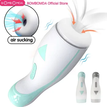 Air Sugende Masturbator Cup Automatisk Vibrationer Mandlige Masturbator Varme Penis Massage Blowjobs Fly Cup Oral Sex Toy For Manden