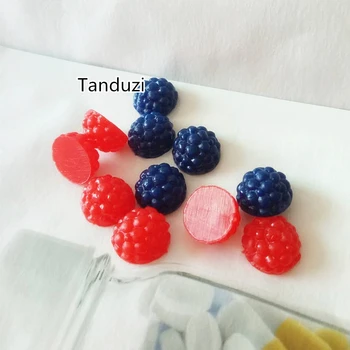 Tanduzi 50stk Japansk Kawaii Dukkehus Miniature Simulering Mad, Frugt Kunstige Blåbær Red Mulberry Plast Håndværk DIY