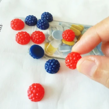 Tanduzi 50stk Japansk Kawaii Dukkehus Miniature Simulering Mad, Frugt Kunstige Blåbær Red Mulberry Plast Håndværk DIY