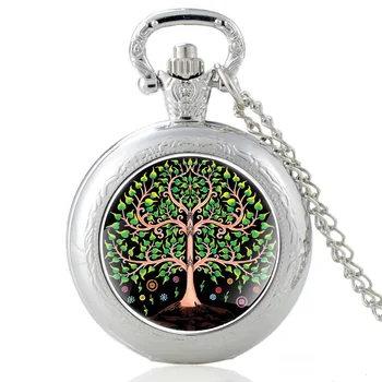 Nye Ankomst Vintage Livets Træ, Bronze Glas Kuppel Charme Pocket Watch Mænd Kvinder Af Høj Kvalitet Halskæde Timer Ur Gaver