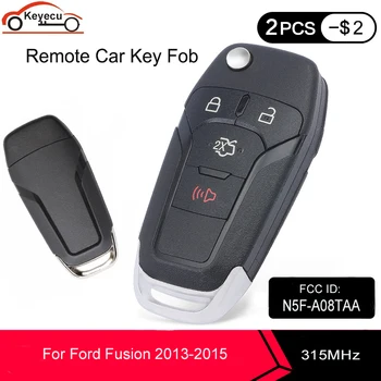 KEYECU 5 Pc ' er/masse Folde Flip Fjernstyret Bil Key Fob 315MHz ID49 Chip 4-Knappen for Ford Fusion 2013-164-R7986 N5F-A08TAA HU101