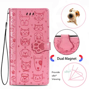 Flip Læder taske til Xiaomi Redmi Note 8 T-Wallet Case Cat & Dog Præget Pouch Taske Cover til Redmi Bemærk, 8T Kofanger Redmi Note 8