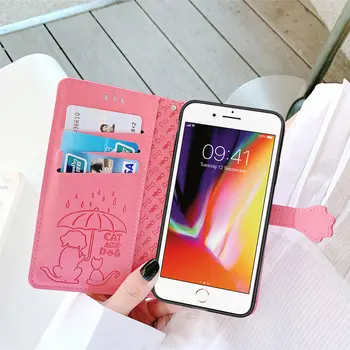 Flip Læder taske til Xiaomi Redmi Note 8 T-Wallet Case Cat & Dog Præget Pouch Taske Cover til Redmi Bemærk, 8T Kofanger Redmi Note 8