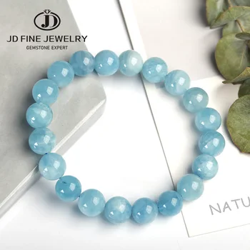 JD Aquamarine Armbånd Indre Cirkel Krystal Armbånd Smykker 6-10mm Perler Romantisk Casual Crystal Yoga Armbånd