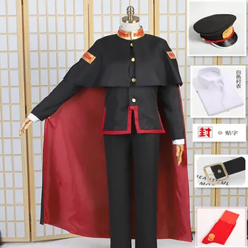 Anime Toilet-Bundet Hanako Kun Yugi Efter-Skole Dreng Cosplay Kostume Sæt Sort Kappe Kamome Academy Skole Uniform Japansk Kimono