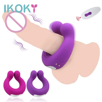 IKOKY Cock Vibrator Ring med Klitoris Stimulator Massager Vibrator Sex Legetøj Par Vibrator 9 Hastigheder, Penis, Klitoris Stimulation
