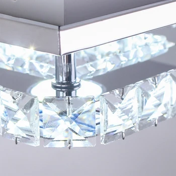 Krystal loftslampe Firkantet Krystal Lampe Robust Holdbart 90-260V Stue, Kontor, Soveværelse LED Loft Lys Belysning
