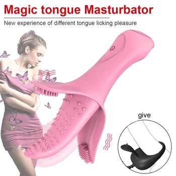 Vagina Slikning VibratorFor Kvinder G-spot Stimulator, Genopladelige Tungen Dildo Massage 10 Hastigheder Klitoris Vibrator Voksen Sex Legetøj