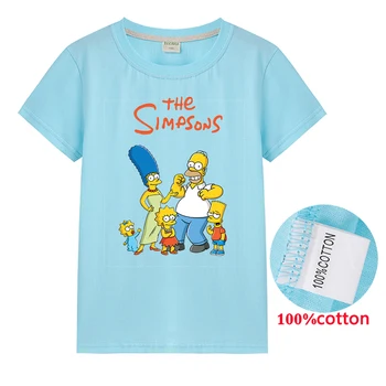 The Simpsons-T-shirts Børn Tøj, Baby T-Shirts Funny Boys t-shirts Kinesiske Trykt Børn Tees Mandlige Tøj Piger, Tops Tees