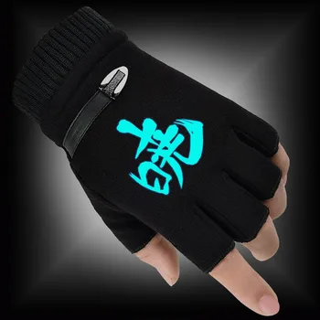 Vinteren Mænd Handsker Tegnefilm Anime NARUTO Fluorescerende Lysende Fingerløse Handsker Varme Strikkede Handsker I 2020 Ny