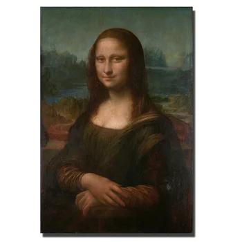 Leonardo Da Vinci-Mona Lisa billede på Lærred Til stuen Mur-Verdens Berømte oliemaleri Replica-Figur Plakater På Væggen