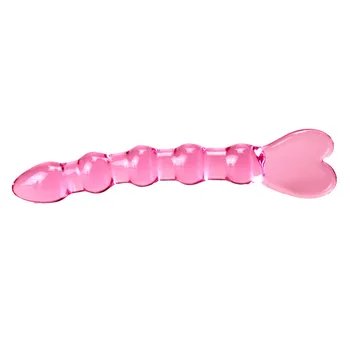 Pink Glas Anal plug Heart perler butt plugs Natteliv Anus Dildo voksen håndsex Voksen Gay Sex Legetøj til Kvinder lesbian gay-toy