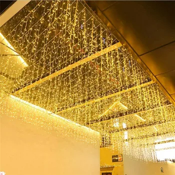 4.6 M 100 Lysdioder Jul Garland LED Curtain Icicle String Lys Hænge Have Street Mall Udhæng Udendørs Dekorative Fe Ligh