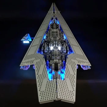 Led-Lys, der er Kompatibelt For Lego Star 10221 05028 Star Destroyer byggesten Mursten Legetøj (LED-lys+Batteri box)