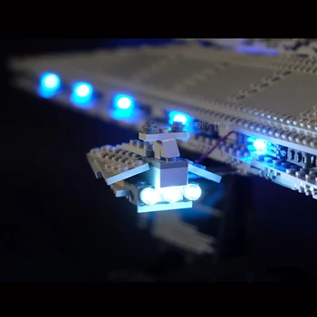 Led-Lys, der er Kompatibelt For Lego Star 10221 05028 Star Destroyer byggesten Mursten Legetøj (LED-lys+Batteri box)