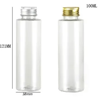 20 x100ml klart pet-plast flaske med aluminium cap med indsæt 100cc gennemsigtig Genopfyldning cream Shampoo flaske