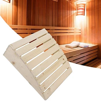 Praktiske Træ-Pude Hovedstøtte Komfortable Buet Pude Puder til Badeværelse Soveværelse Sauna Forsyninger