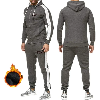2020 Mode til mænd passer til casual sports hætteklædte sport casual bukser efteråret og vinteren varm sportstøj til mænd boutique-2-delt sæt
