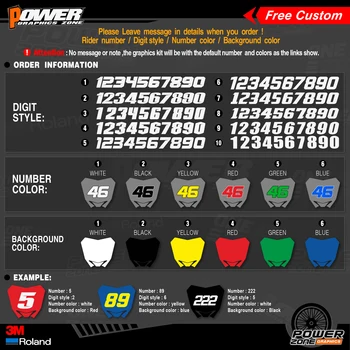PowerZone Custom Team Grafik Baggrunde Decals 3M Klistermærker Kit Til KTM SX SXF MX 16-18 EXC XCW Enduro 17-19 125 til 500cc 031