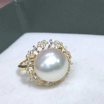 YIKALAISI 925 Sterling Sølv Smykker Pearl Ringe 2020 Fine Naturlige Perle smykker 11-12mm Ringe Til Kvinder engros