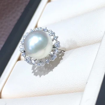 YIKALAISI 925 Sterling Sølv Smykker Pearl Ringe 2020 Fine Naturlige Perle smykker 11-12mm Ringe Til Kvinder engros