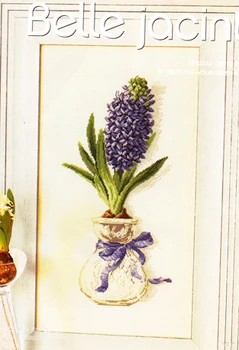 Guld Samling Populære Tælles Cross Stitch Kit DFEA Belle Jacinte Hortensia Purple Flower Vase, Krukke Lavendel